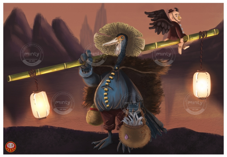 Fisherman - concepto cormoran pescador