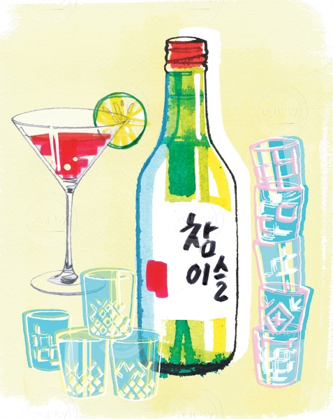 Illustration-of-Korean-Drink-Soju-by-Veronica-DallAntonia-