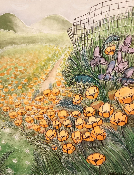 annaleeparker-walkamongthewildflowers-watercolorandink