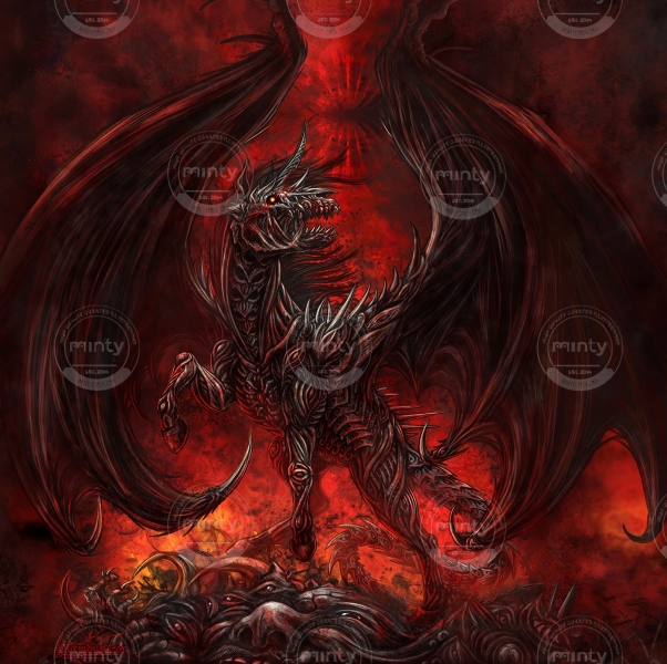 Demon Horse with wings in Hell