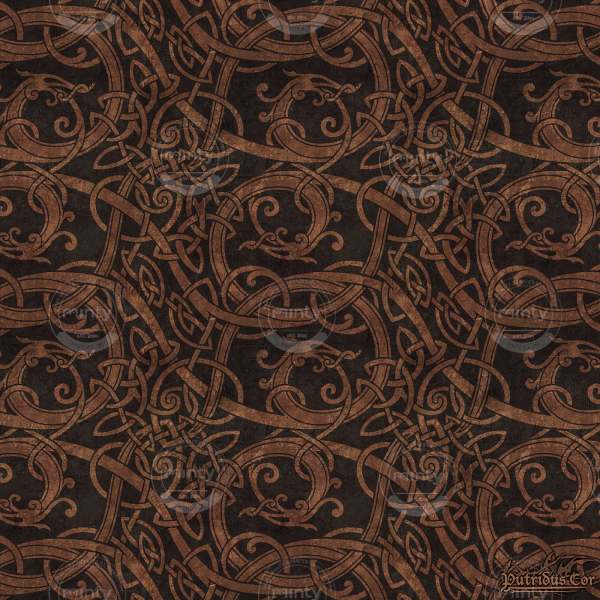 Viking or Norse Urnes style seamless knotwork pattern