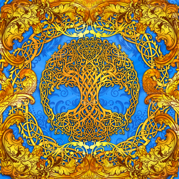 Celtic style knotwork pattern Illustration of the Tree of Life