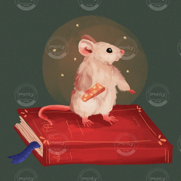 mouse with cheese in hand