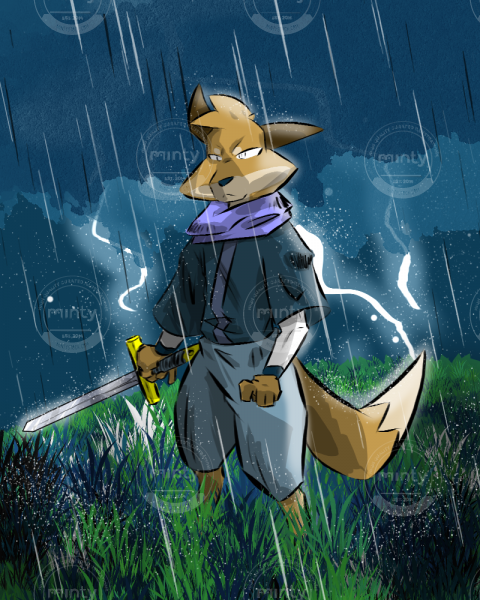 Pip in grass storm coming