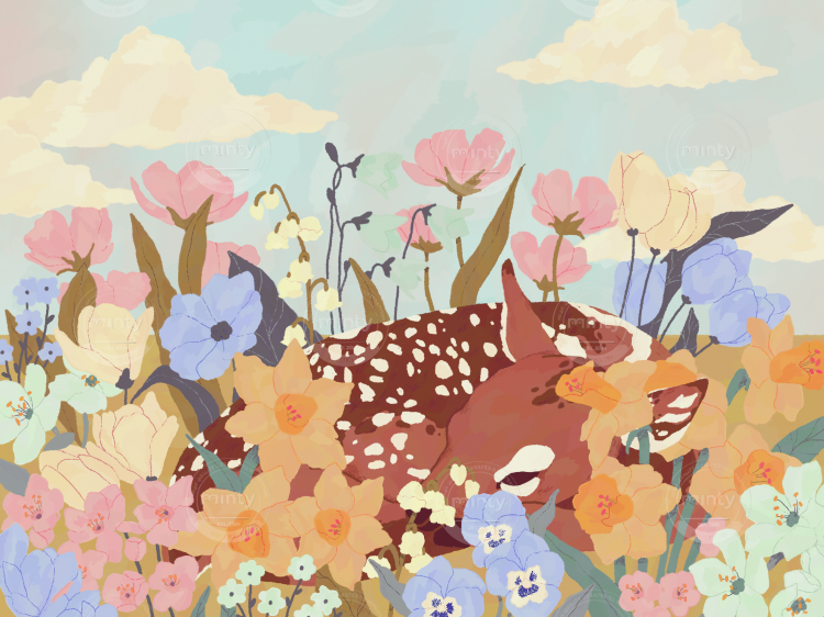 Deer_In_Flower_Field