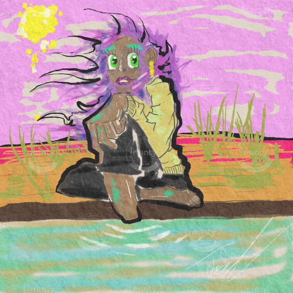 Girl (Brush & Texture Sketch)