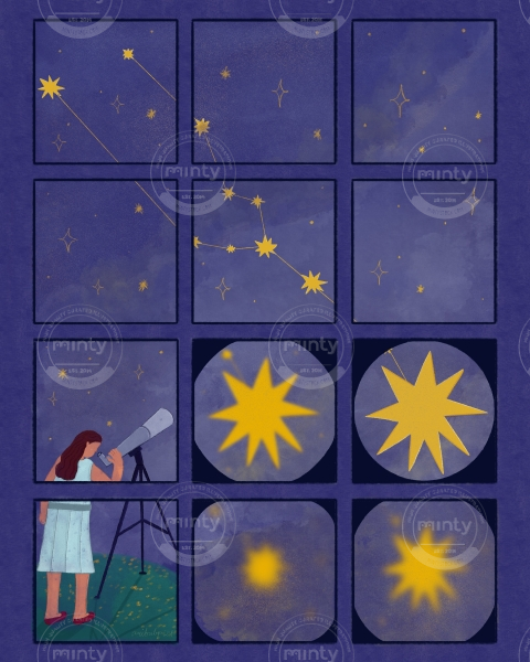 A girl looking at the stars