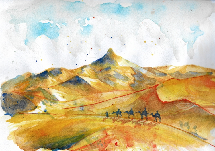Watercolor Desert Painting