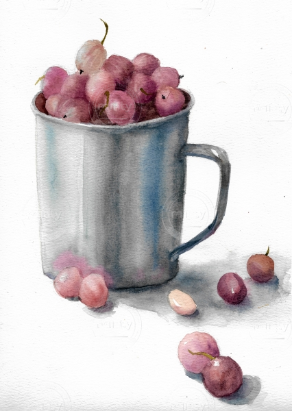 Watercolor Grapes