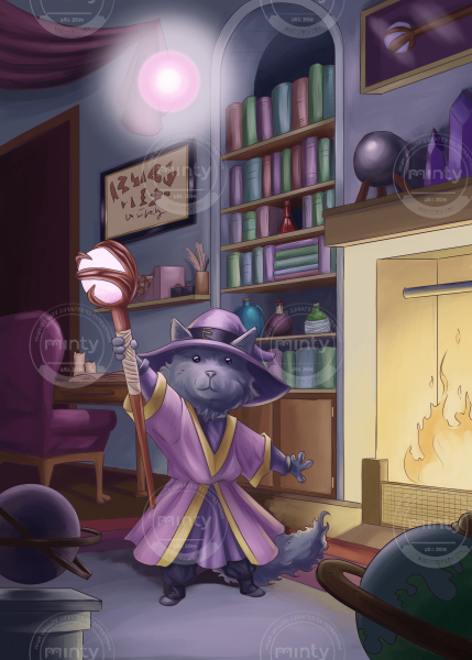 wizard cat illustration flip