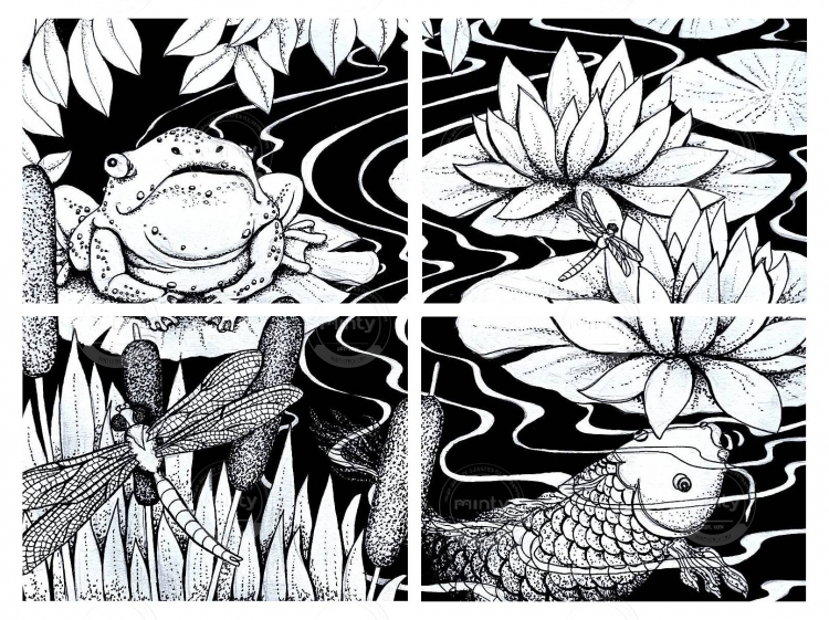 Pond Quadriptych - C.light