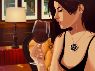 Woman swirling wine in a glass