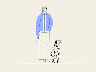 Man enjoys sun with his Dalmatian dog.gif