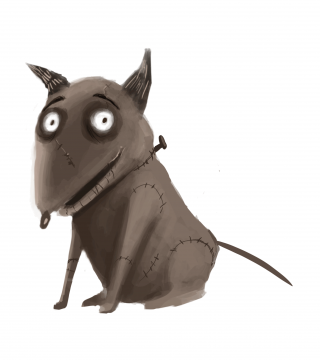 Dog in Tim Burton style.gif