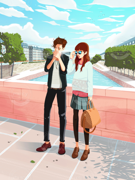 A fashion couple in Paris