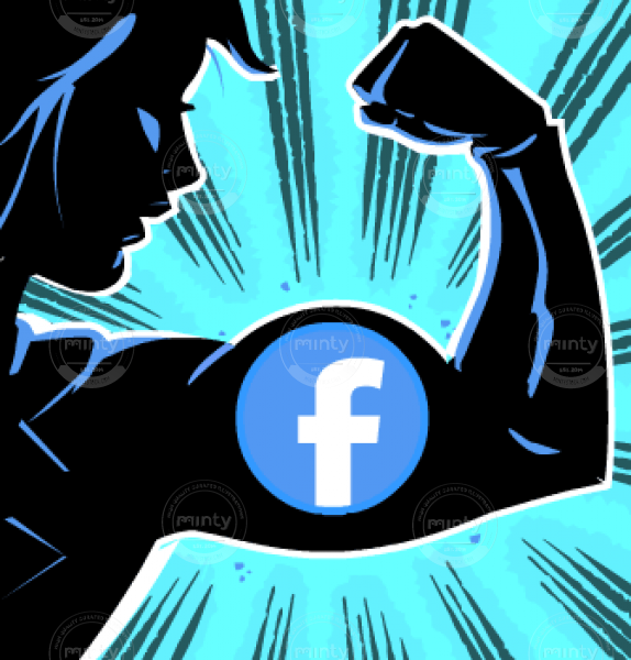 Facebook Comic Social Media Superhero, animated GIF editorial spot illustration