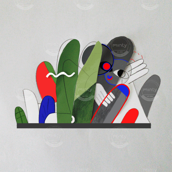 Person relaxing in between the plants.