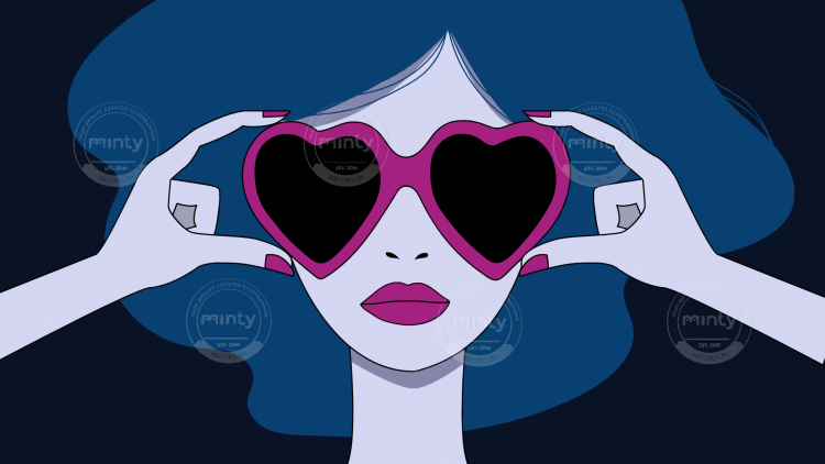 Girl with Heart Sunglasses