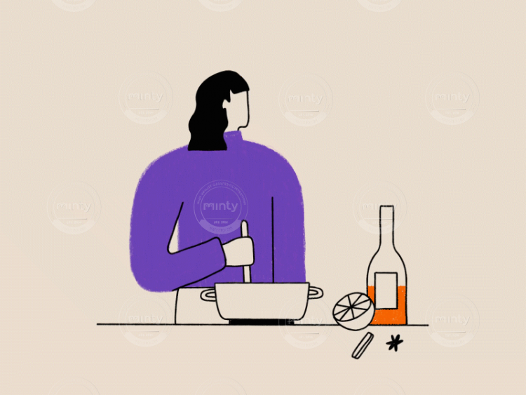 Woman preparing mulled wine